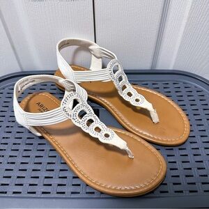 White rhinestone sandals